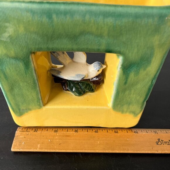 Vintage McCoy Square Bird Vase // MCM Shadow Box Design // 1950s Arcature Line - Picture 7 of 7